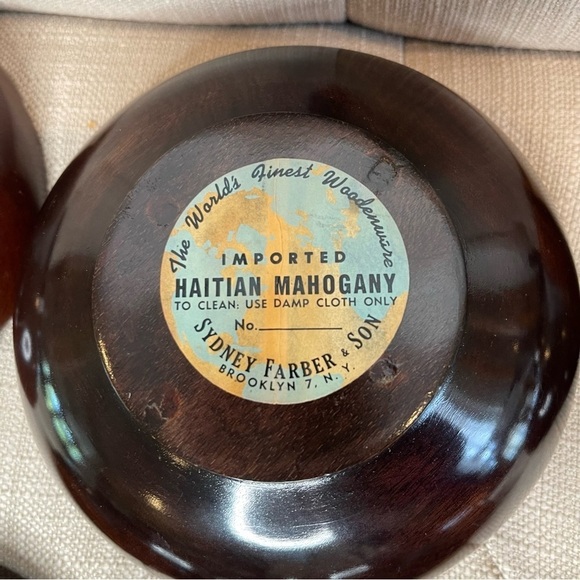 LOT of 5 Mahogany Wood bowl - Picture 4 of 9